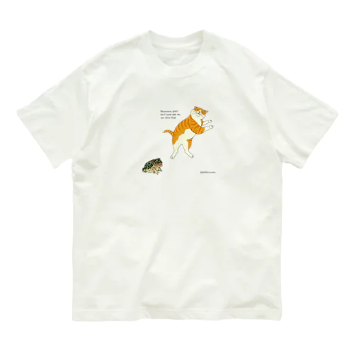 カエルとビビる猫　茶トラ Organic Cotton T-Shirt