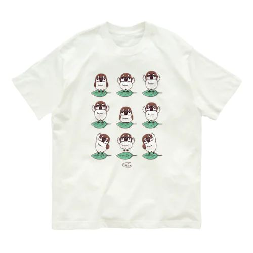 スズメがちゅん　体操ちゅん オーガニックコットンTシャツ