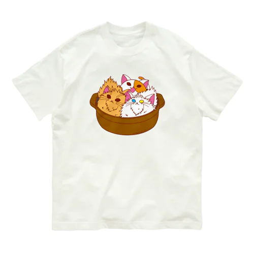 ねこ鍋 オーガニックコットンTシャツ