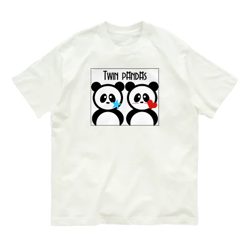 双子のパンダちゃん Organic Cotton T-Shirt