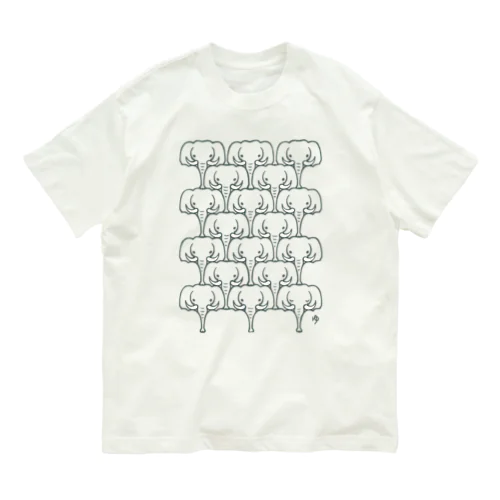 つながるゾウ オーガニックコットンTシャツ