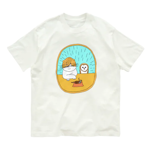 ねことふくろう Organic Cotton T-Shirt