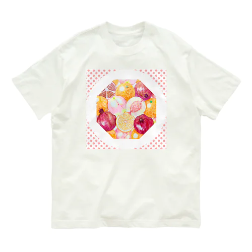 幸運を呼ぶスピリチュアルフルーツ☆「三柑の実」&水玉 Organic Cotton T-Shirt