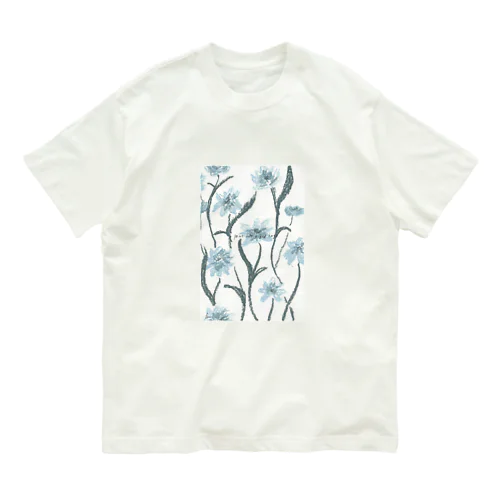 flower2 w/ letters オーガニックコットンTシャツ
