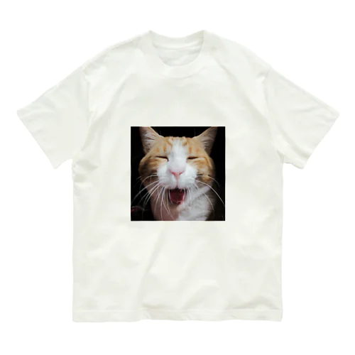 猫の変顔 オーガニックコットンTシャツ