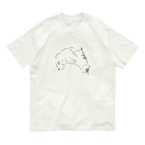 床暖ぬくぬくネコ 유기농 코튼 티셔츠
