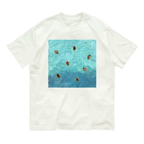海を泳ぐチャイロチビゲンゴロウ Organic Cotton T-Shirt