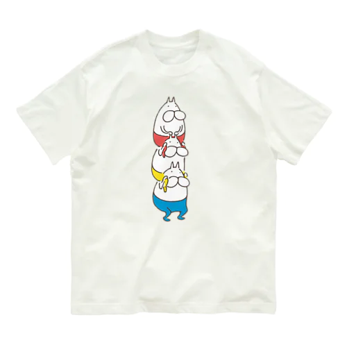 ねこタイツ かたぐるま Organic Cotton T-Shirt