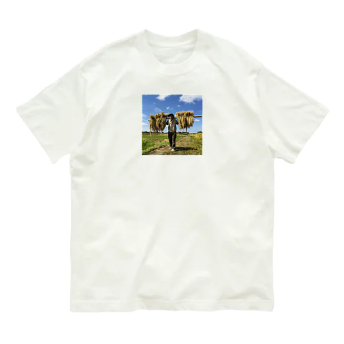 はざ掛けする人 Organic Cotton T-Shirt