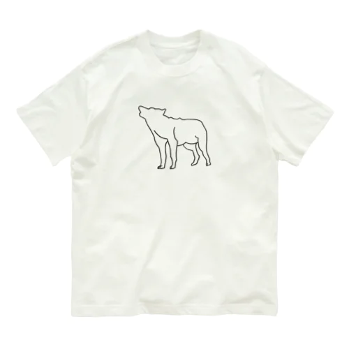 オオカミアウトライン Organic Cotton T-Shirt