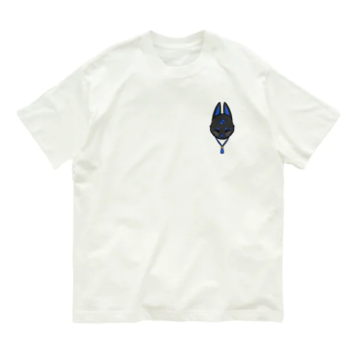 狐面（黒） Organic Cotton T-Shirt