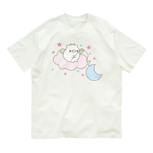 豚ドラゴン オーガニックコットンTシャツ