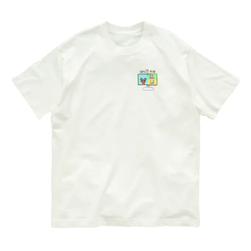 オンライン中のくまくまとうさぎちゃん Organic Cotton T-Shirt