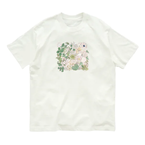 エーデルワイスと白いガーベラとうさぎさん Organic Cotton T-Shirt