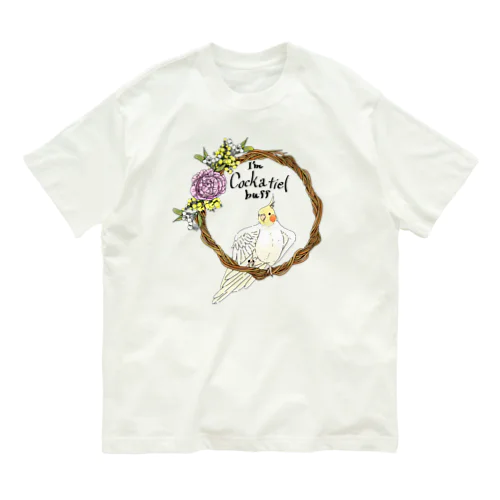 オカメインコ/リース/カラー オーガニックコットンTシャツ