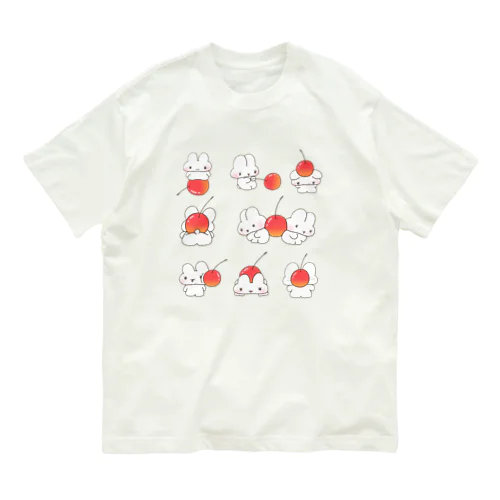 うさくらんぼ オーガニックコットンTシャツ