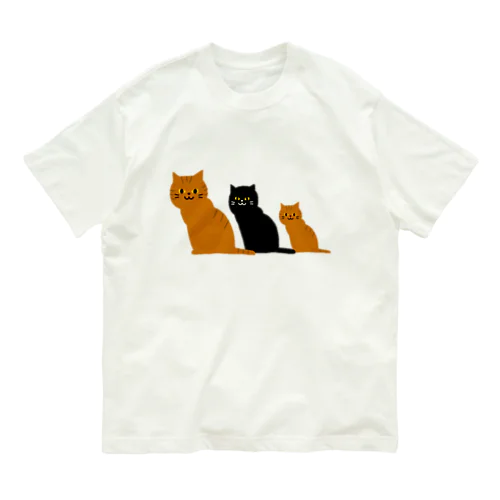 猫ねこネコ オーガニックコットンTシャツ