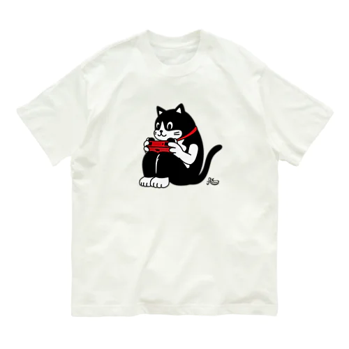 猫背ゲーマー オーガニックコットンTシャツ
