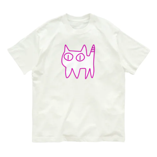 ねこですから。ピンク Organic Cotton T-Shirt