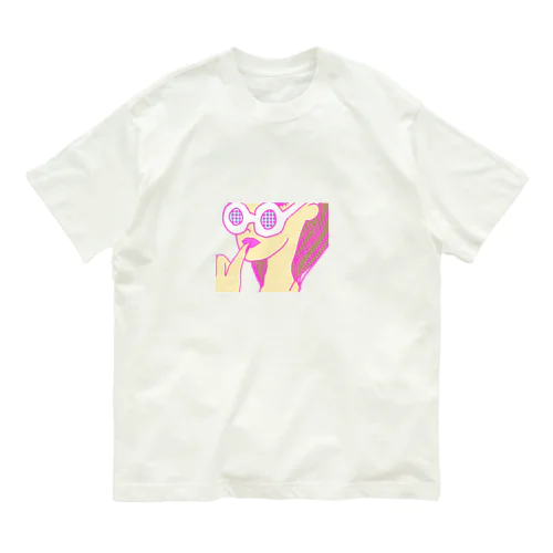 色眼鏡ガール オーガニックコットンTシャツ