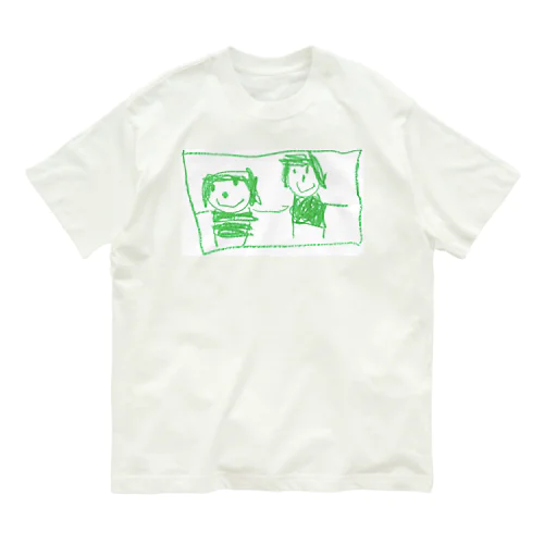 ふたりで て をつないでいるところ オーガニックコットンTシャツ