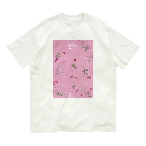illust-バラ オーガニックコットンTシャツ
