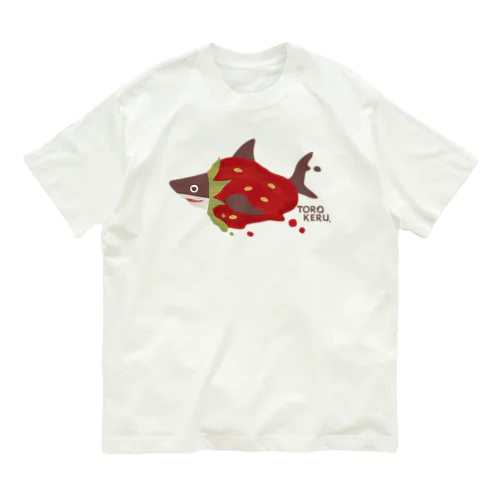 苺ととろけるおサメさん | TOROKERU SHARK Strawberry Organic Cotton T-Shirt