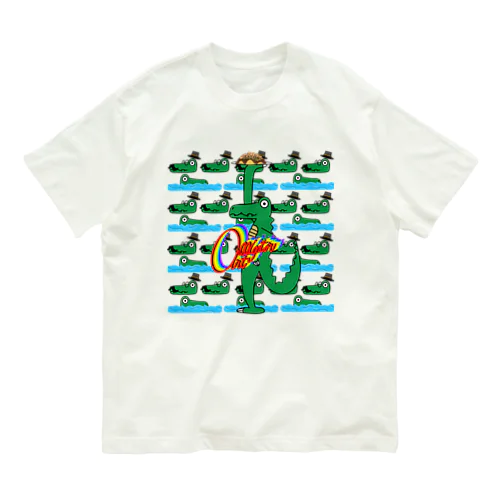 めにーめにー鰐 オーガニックコットンTシャツ