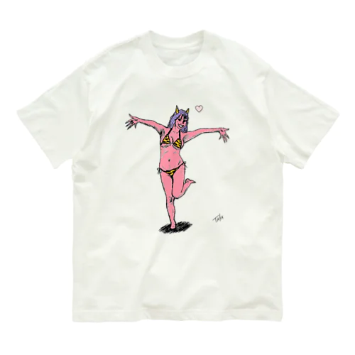 赤鬼娘虎皮ビキニ👙 Organic Cotton T-Shirt