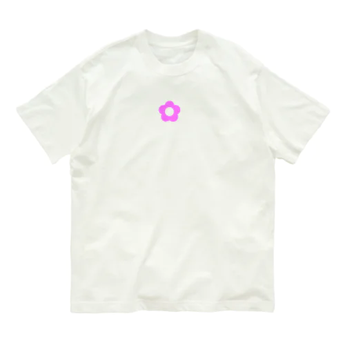 Flower ぴんく オーガニックコットンTシャツ