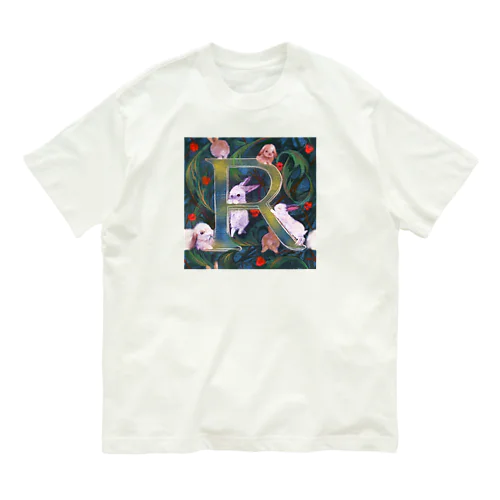 RabbitのRで遊ぶ森のうさぎ Organic Cotton T-Shirt