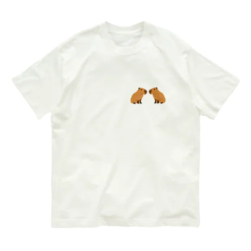 向き合うカピバラ Organic Cotton T-Shirt