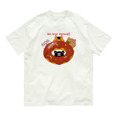 We love donuts!!  オーガニックコットンTシャツ