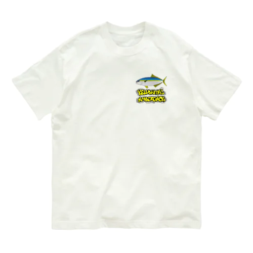ヒラマサ(YELLOW TAIL AMBERJACK)魚ラフィティ オーガニックコットンTシャツ
