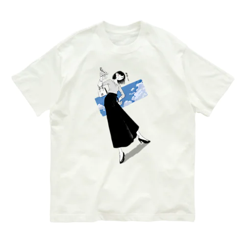 つり革が低い女 オーガニックコットンTシャツ