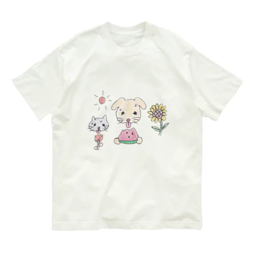 すいか犬 オーガニックコットンTシャツ