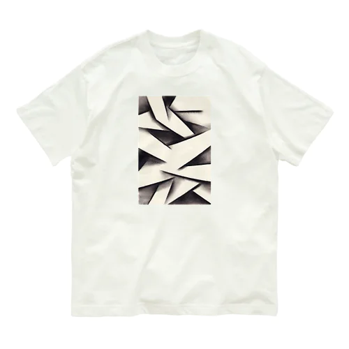 モノクロスラッシュ（タテ） Organic Cotton T-Shirt