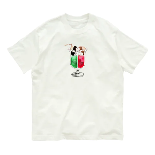 キャバリアの2色クリームソーダ Organic Cotton T-Shirt
