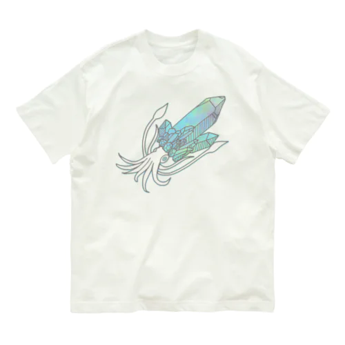 鉱イカ【青】 Organic Cotton T-Shirt