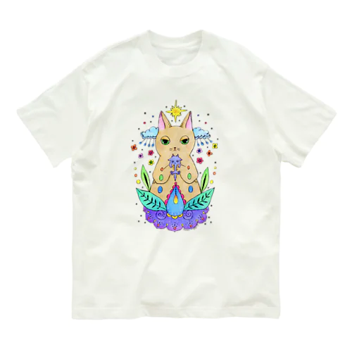 ネコと小さな怪獣 オーガニックコットンTシャツ