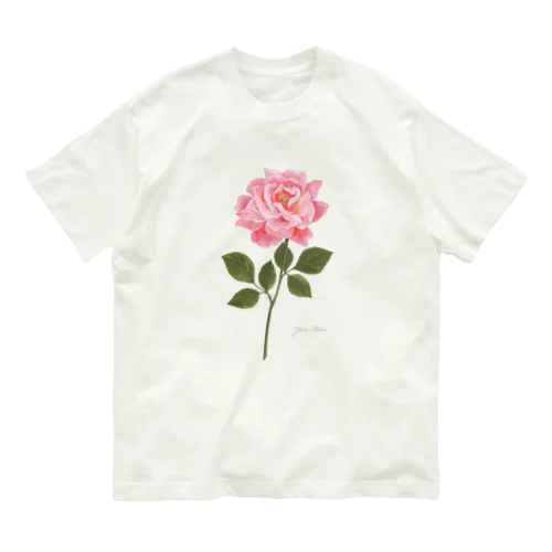 ピンクのバラ ＊ Pink Rose  유기농 코튼 티셔츠