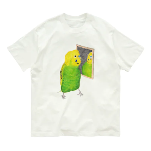 [森図鑑]セキセイインコと鏡 Organic Cotton T-Shirt