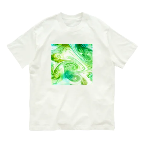 #001 green water オーガニックコットンTシャツ