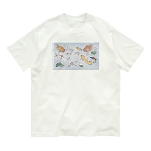仲良しお魚シリーズとお花 Organic Cotton T-Shirt