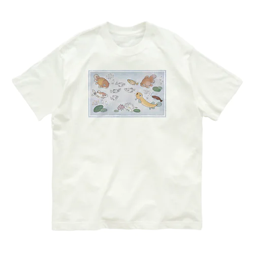 仲良しお魚シリーズとお花 オーガニックコットンTシャツ