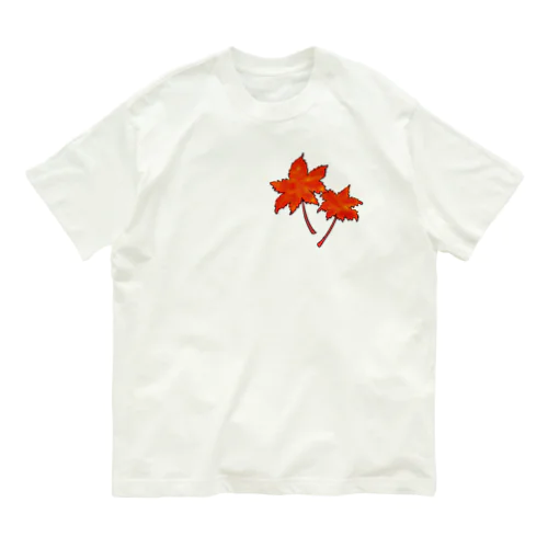 紅葉 オーガニックコットンTシャツ