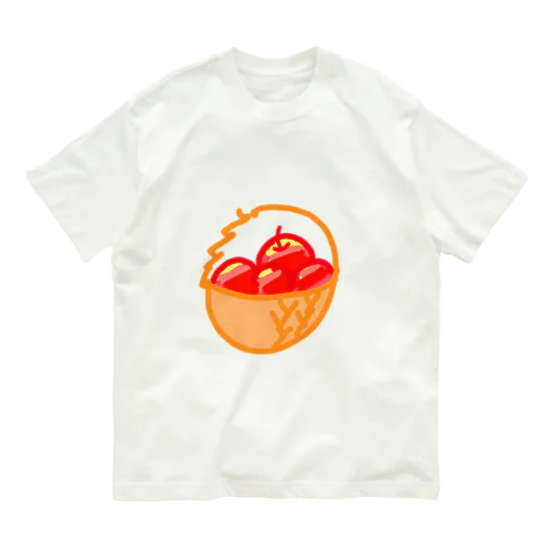 りんごとバスケット オーガニックコットンTシャツ