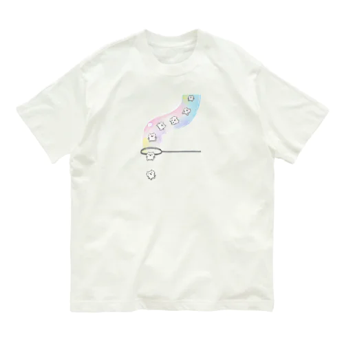 つらなりねこ オーガニックコットンTシャツ