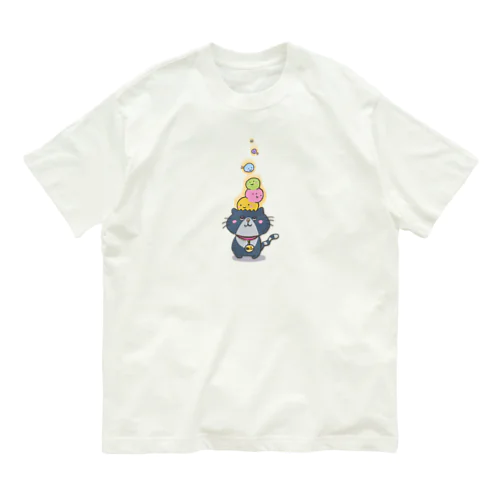 くりくりおめめねこ オーガニックコットンTシャツ