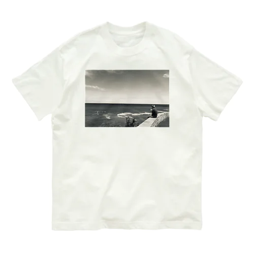 Hawaiianモノクロフォトスリーブ Organic Cotton T-Shirt